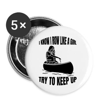 Ruderin lustige Ruderer Rudern Spruch Ruderverein - Buttons klein 25 mm (5er Pack) - Weiß - Vorne