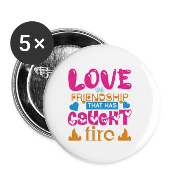 L’AMOUR DANS L’AMITIÉ QUI A LE FEU DE CAUCHT - Lot de 5 petits badges (25 mm) - blanc - Devant