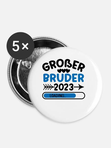 Großer Bruder 2023 - Buttons klein 25 mm (5er Pack) - Weiß