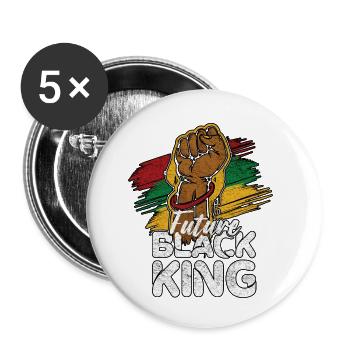 Future Black King Black History Month - Buttons small 1''/25 mm (5-pack) - white - Front