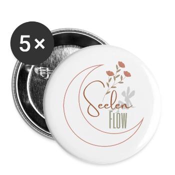 Seelen Flow - Buttons klein 25 mm (5er Pack) - Weiß - Vorne