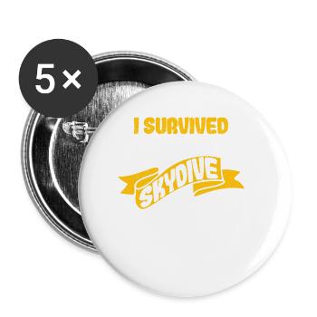 Ich habe meinen ersten Fallschirmsprung überlebt - Buttons klein 25 mm (5er Pack) - Weiß - Vorne
