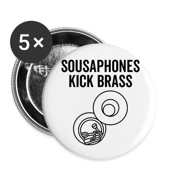 Sousaphone Kick Brass - Buttons klein 25 mm (5er Pack) - Weiß - Vorne