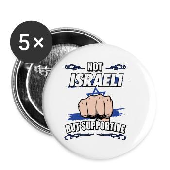 Not Israeli But Supportive Travel Tourist Israeli - Buttons small 1''/25 mm (5-pack) - white - Front