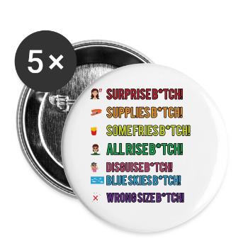 Cheeky women saying sarcastic humor - Buttons small 1''/25 mm (5-pack) - white - Front