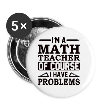 Mathelehrer Mathematische Formel Geometrie Lehrer - Buttons klein 25 mm (5er Pack) - Weiß - Vorne