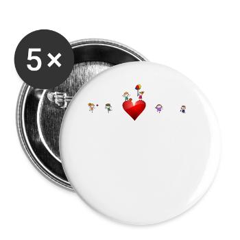 Teacher Heartbeat - Buttons small 1''/25 mm (5-pack) - white - Front