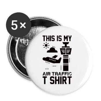 Air traffic controller Tower controller Flight attendants - Buttons small 1''/25 mm (5-pack) - white - Front