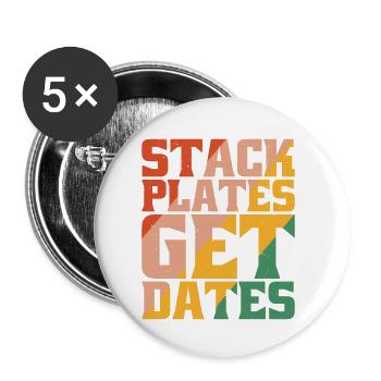 Stack Plates Get Dates 5 - Buttons klein 25 mm (5er Pack) - Weiß - Vorne