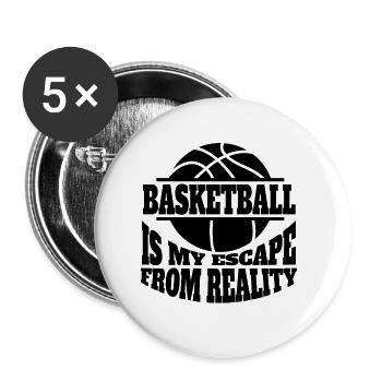 Équipe de basket-ball Basketteur Basketteur - Lot de 5 petits badges (25 mm) - blanc - Devant
