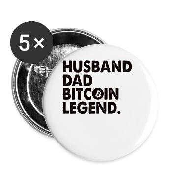 Bitcoin Father | Gift for a Crypto Investor - Buttons small 1''/25 mm (5-pack) - white - Front