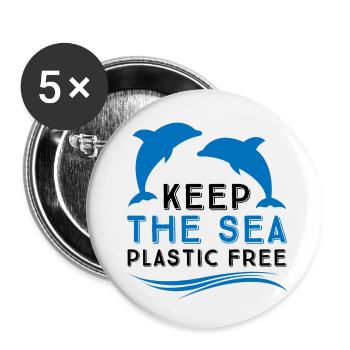 Marine pollution - Buttons small 1''/25 mm (5-pack) - white - Front