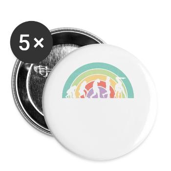 Turnen | Turnerin Gymnastik Turnen Mädchen Frauen - Buttons klein 25 mm (5er Pack) - Weiß - Vorne