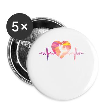 Turnen | Turnerin Gymnastik Turnen Mädchen Frauen - Buttons klein 25 mm (5er Pack) - Weiß - Vorne