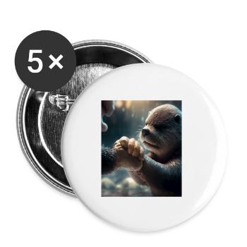 Otter Lovers Cute Sea Otter Pet - Buttons small 1''/25 mm (5-pack) - white - Front
