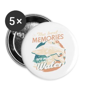 The Best Memories Made On The Water Father's Day - Buttons small 1''/25 mm (5-pack) - white - Front