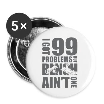 Bodybuilder Kraftsport Fitness Motiv - Buttons klein 25 mm (5er Pack) - Weiß - Vorne