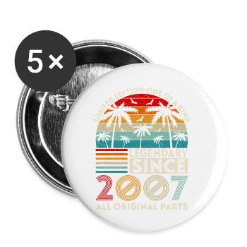 Legendär seit 2007 alle Originalteile - Buttons klein 25 mm (5er Pack) - Weiß - Vorne