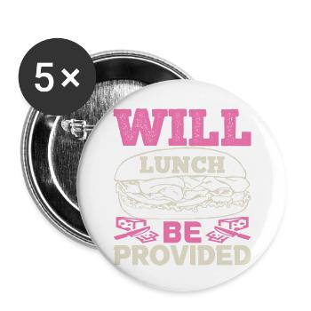 WILL LUNCH BE PROVIDED DOG - Buttons small 1''/25 mm (5-pack) - white - Front
