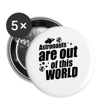 Astronaut Weltraum Rakete Geschenkidee - Buttons klein 25 mm (5er Pack) - Weiß - Vorne