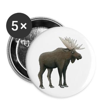 Moose - Buttons small 1''/25 mm (5-pack) - white - Front
