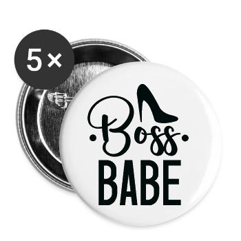Boss babe - Buttons small 1''/25 mm (5-pack) - white - Front