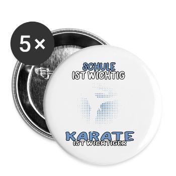 Karate wichtiger Karateka asiatischer Kampfsport - Buttons klein 25 mm (5er Pack) - Weiß - Vorne