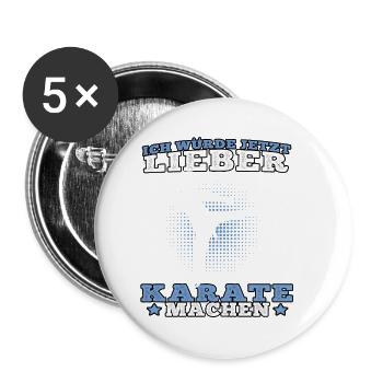 Lieber Karate Karateka asiatischer Kampfsport - Buttons klein 25 mm (5er Pack) - Weiß - Vorne