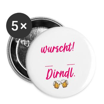 Ersatz Dirndl Shirt Trachten Trachtenshirt Damen - Buttons klein 25 mm (5er Pack) - Weiß - Vorne