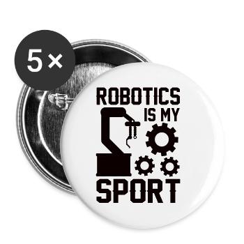 Robot Programmer Automation Technician - Buttons small 1''/25 mm (5-pack) - white - Front