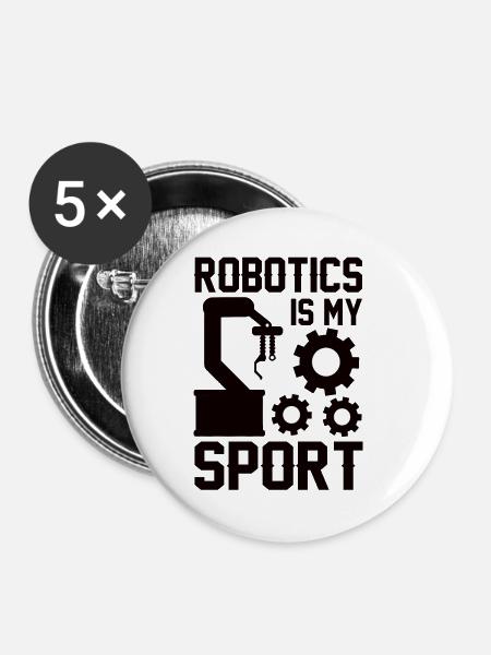 Roboter Programmierer Automatisierungstechniker - Buttons klein 25 mm (5er Pack) - Weiß