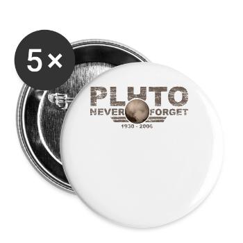 N’oubliez jamais Pluto Design Retro Style Funny Space - Lot de 5 petits badges (25 mm) - blanc - Devant