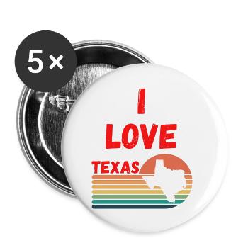 J’aime le Texas - Lot de 5 petits badges (25 mm) - blanc - Devant