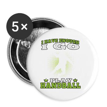 Je vais jouer Handball Handball Player Handball Player - Lot de 5 petits badges (25 mm) - blanc - Devant