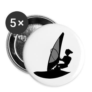 Skateboard SUP Surfen - Buttons klein 25 mm (5er Pack) - Weiß - Vorne