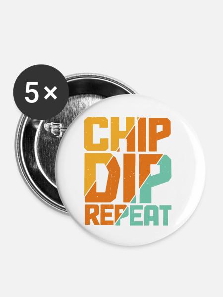 Chip Dip Repeat 11 - Buttons klein 25 mm (5er Pack) - Weiß