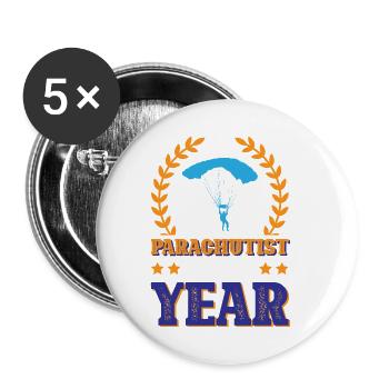 Parachutist Of The Year - Buttons small 1''/25 mm (5-pack) - white - Front