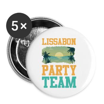Équipe du parti de Lisbonne - Lot de 5 petits badges (25 mm) - blanc - Devant