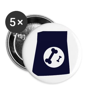 CHIEN CHAT ANIMAL DE COMPAGNIE - Lot de 5 petits badges (25 mm) - blanc - Devant
