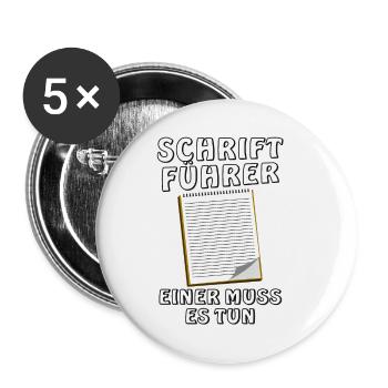 SCHRIFTFÜHRER - Buttons klein 25 mm (5er Pack) - Weiß - Vorne