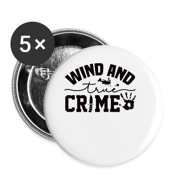 True Crime Crime Series Crime Detective - Buttons small 1''/25 mm (5-pack) - white - Front