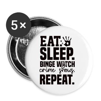 True Crime Crime Series Crime Detective - Buttons small 1''/25 mm (5-pack) - white - Front