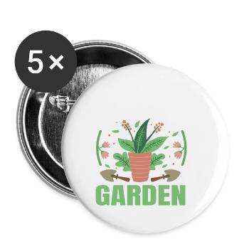 Plant Gardening Gardener Landscape Architect - Buttons small 1''/25 mm (5-pack) - white - Front