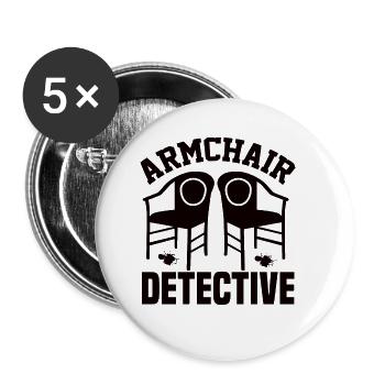 True Crime Crime Series Crime Detective - Buttons small 1''/25 mm (5-pack) - white - Front