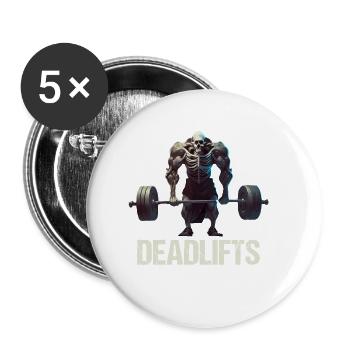 Deadlifts Gym Fitness Lustiges Training - Buttons klein 25 mm (5er Pack) - Weiß - Vorne