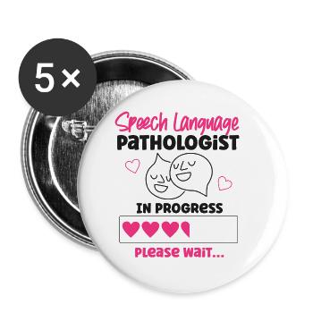 Speech Therapist Therapy Assistant - Buttons small 1''/25 mm (5-pack) - white - Front