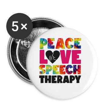 Speech Therapist Therapy Assistant - Buttons small 1''/25 mm (5-pack) - white - Front