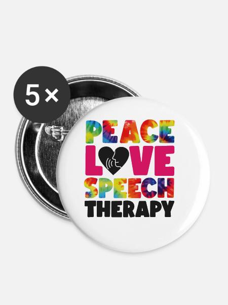 Speech Therapist Therapy Assistant - Buttons klein 25 mm (5er Pack) - Weiß