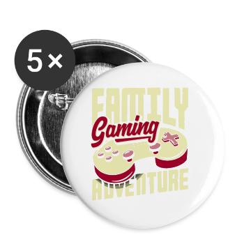 Family Gaming Adventure Fathers Day Gamer - Buttons klein 25 mm (5er Pack) - Weiß - Vorne
