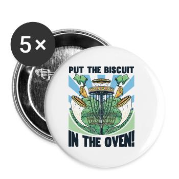 Homme Disc Golf Player - Lot de 5 petits badges (25 mm) - blanc - Devant
